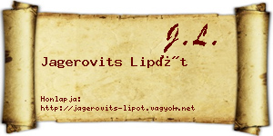 Jagerovits Lipót névjegykártya